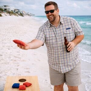 Columbia Super Bahama Mens Size 2XL XXL Button Up Down Fishing Vented Breathable